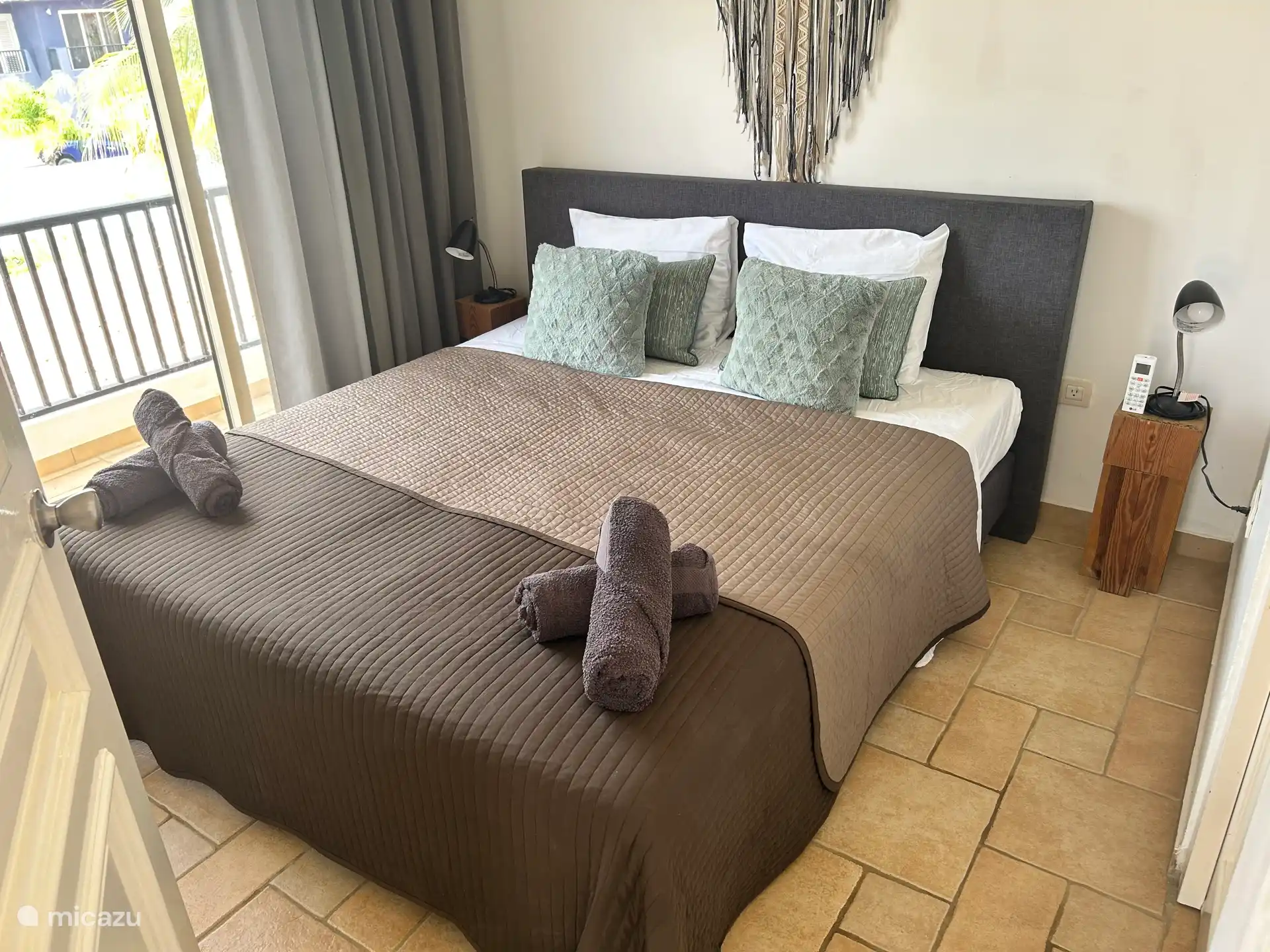 Bedroom 2 upstairs, air conditioning ,en-suite bathroom and private balcony