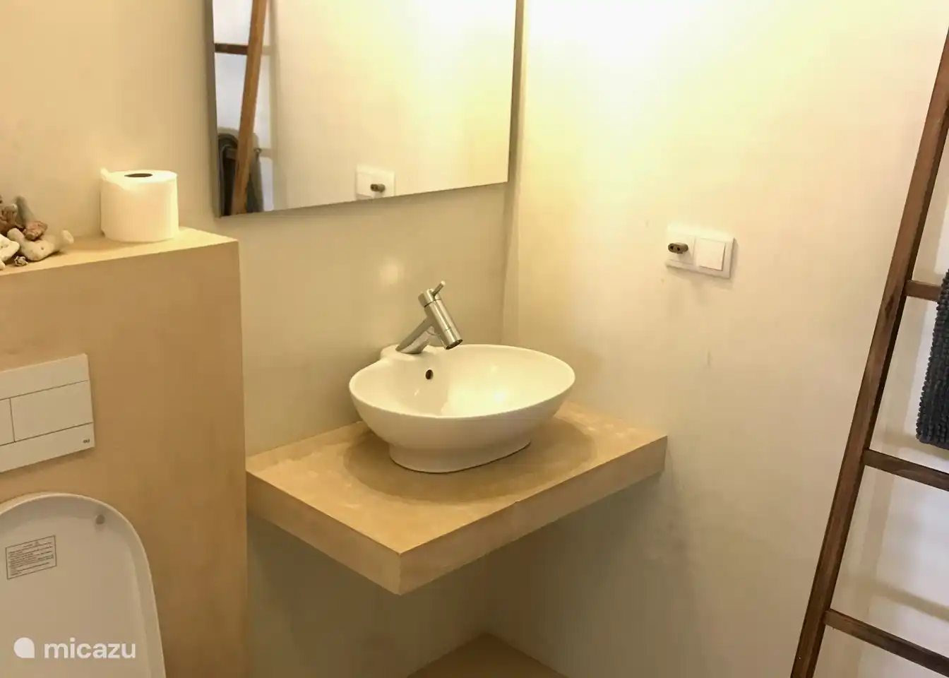 ground floor bathroom with walk-in shower, toilet and sink.