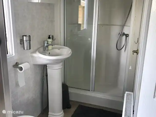 Location de Vacances Pays-Bas, Gueldre, Lathum, chalet - Anvibe Salle de bain avec WC, lavabo et douche spacieuse