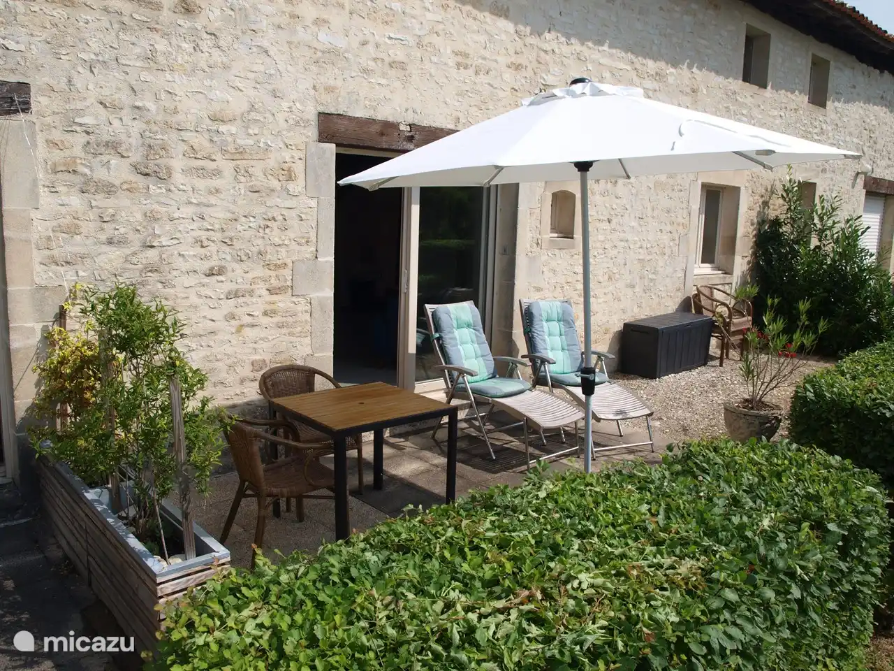 Private terrace overlooking the backyard