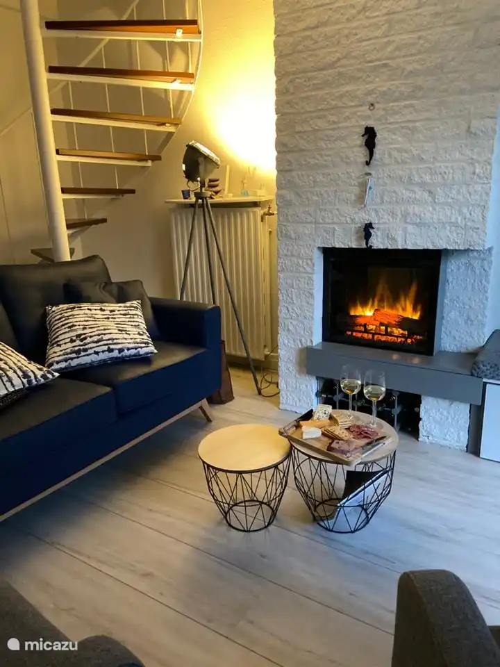 La chimenea de la chimenea ha sido reemplazada por una chimenea respetuosa con el medio ambiente. Con solo presionar un botón hay diversión.