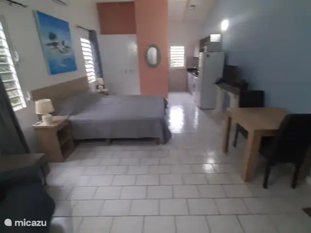 Seru Coral prachtige studio 2 pers huren in Curaçao, Banda Ariba (oost), Seru Coral - studio overzicht studio vanuit salon