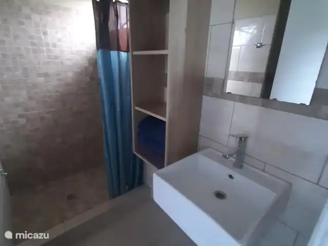 Seru Coral prachtige studio 2 pers huren in Curaçao, Banda Ariba (oost), Seru Coral - studio vernieuwde badkamer met toilet ,douche en wastafel