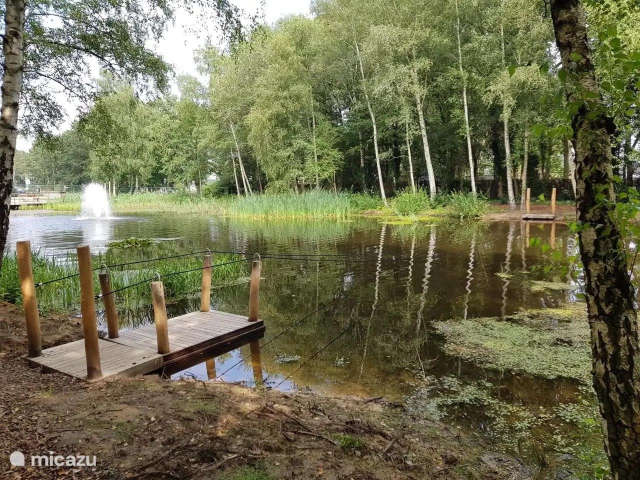 For the adventurers, this raft is that you have to pull yourself to the other side.