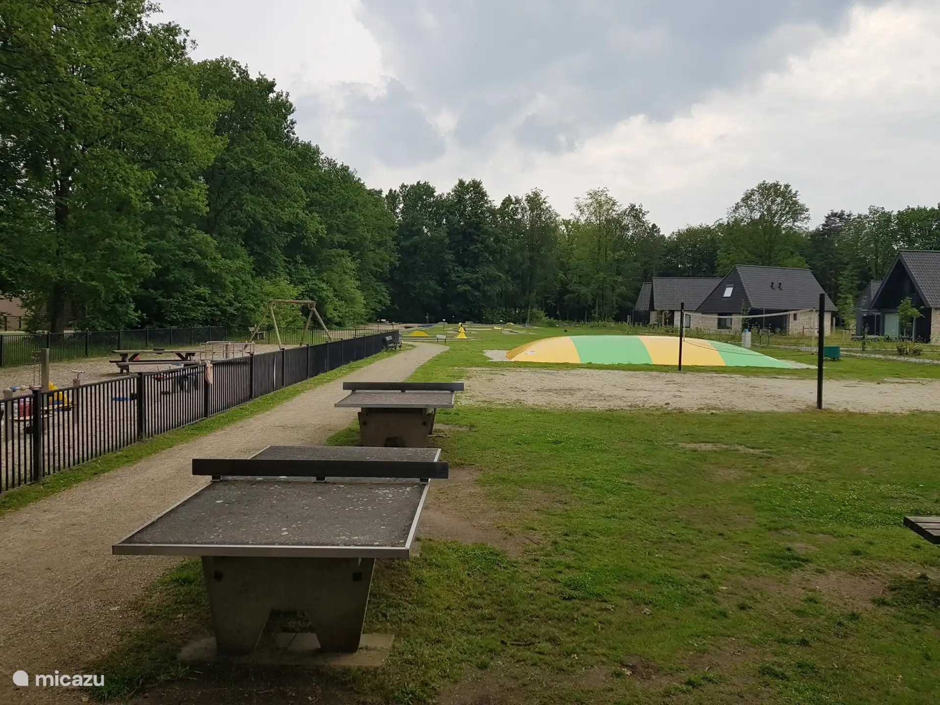 Table tennis, volleyball, bouncy castle and ukkepuk playground. Something for everybody.