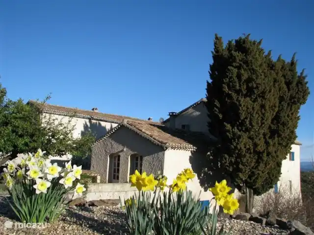 Location de Vacances France, Gard, Molières-sur-Cèze, appartement - La chambre bleue le Mas Blanc est un ancien monastère bénédictin du 12ème siècle magnifiquement restauré