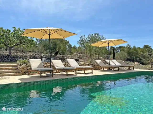 Casa Grilló en España, Costa Blanca, Lliber - finca La Casa Grillo cuenta con una gran piscina privada de agua salada con tumbonas