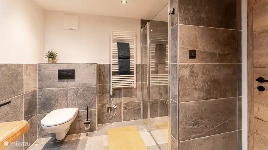 Dusche und Toilette in der Sauna