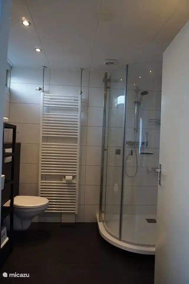 ein zweites Badezimmer mit Dusche, WC und Waschbecken