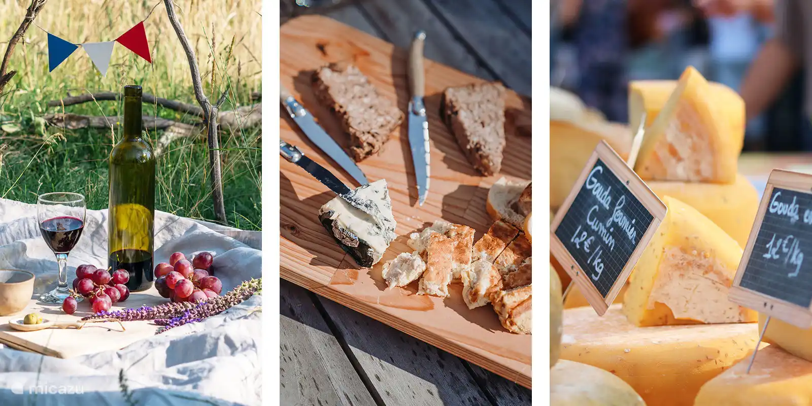 Franse kaas, franse wijn, picknick in de schitterende omgeving van de Puy-de-Dome