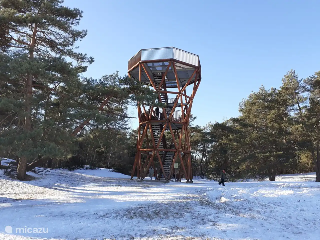 Beautiful hourglass as a lookout tower on the Kootwijkerzand. The largest active sand drift in Europe