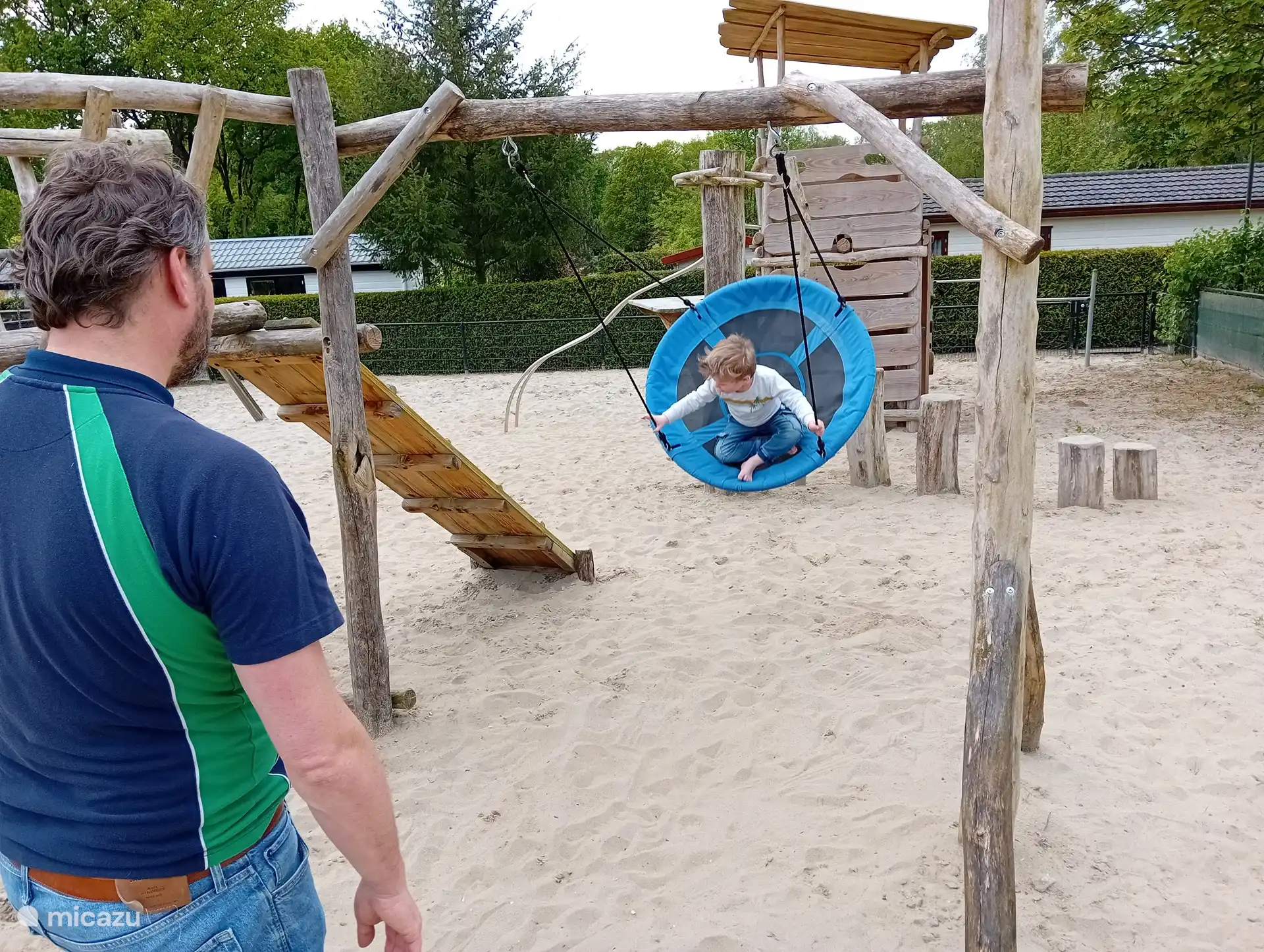 The playground and just swinging.