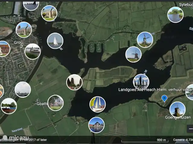 Domaine Janssloot/Âld Heach Hiem | Pays-Bas, Frise, Goëngahuizen - maison de vacances Photos Google Earth
