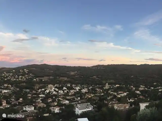 Location de Vacances Espagne, Costa Brava, Calonge, villa - Villa Valentina Photo panoramique à 180+ degrés depuis la terrasse : vue sur la baie de Palamos et les montagnes