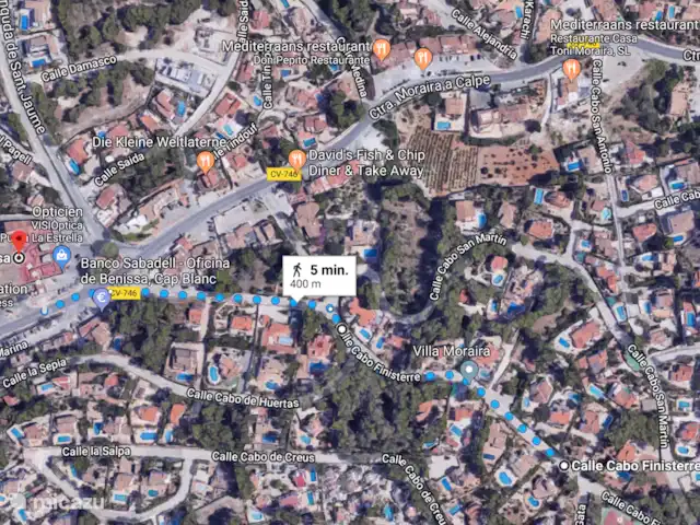 Villa Barbara | Espagne, Costa Blanca, Moraira - villa Itinéraire à pied vers le supermarché.