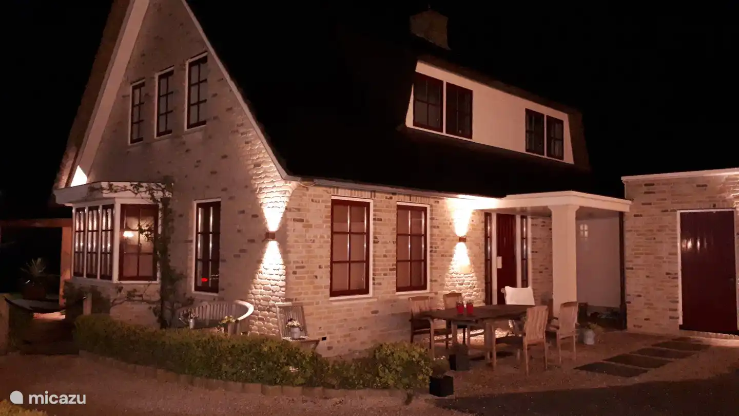 the house at the front by night