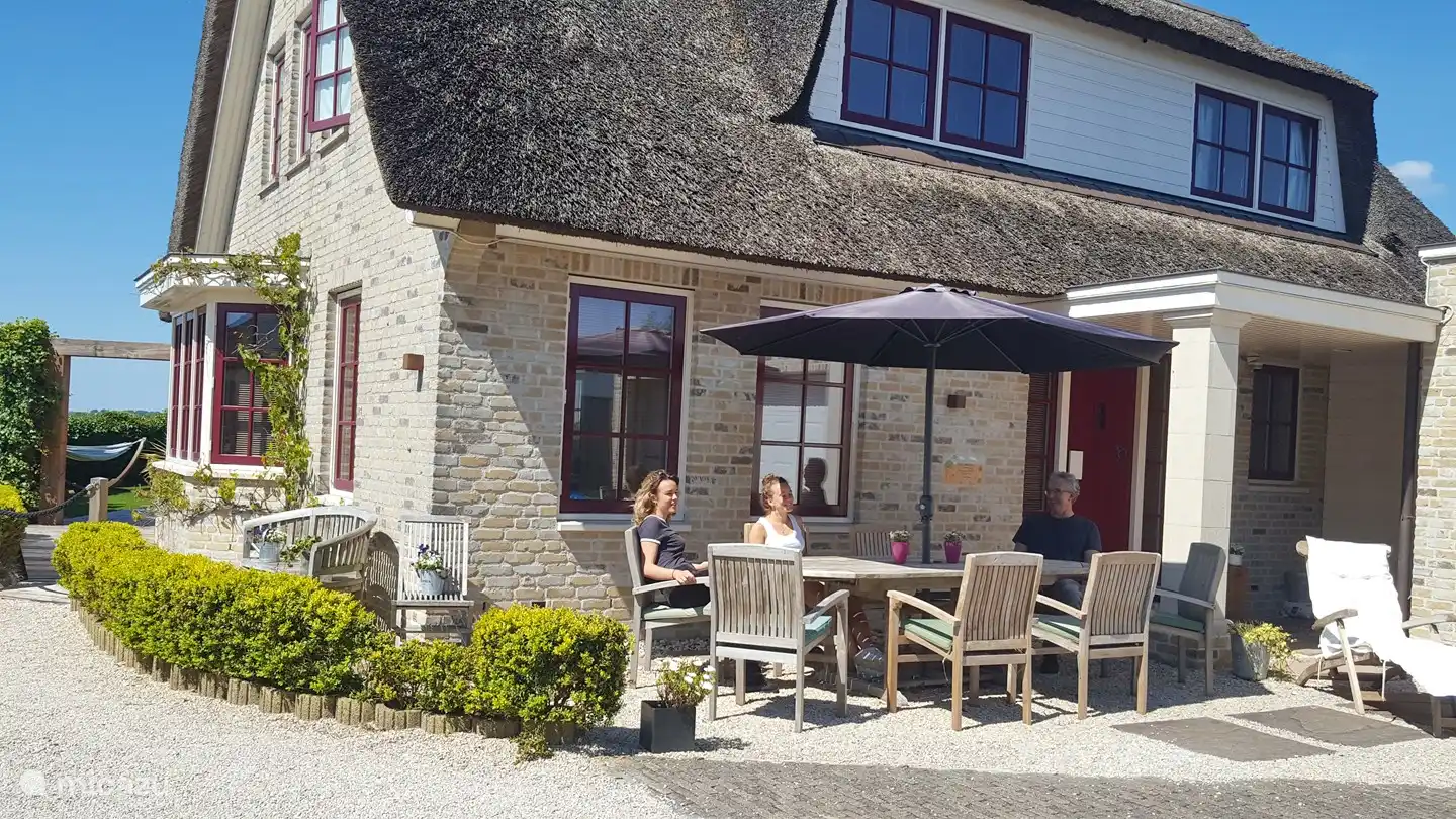 front terrace, delicious breakfast in the morning sun