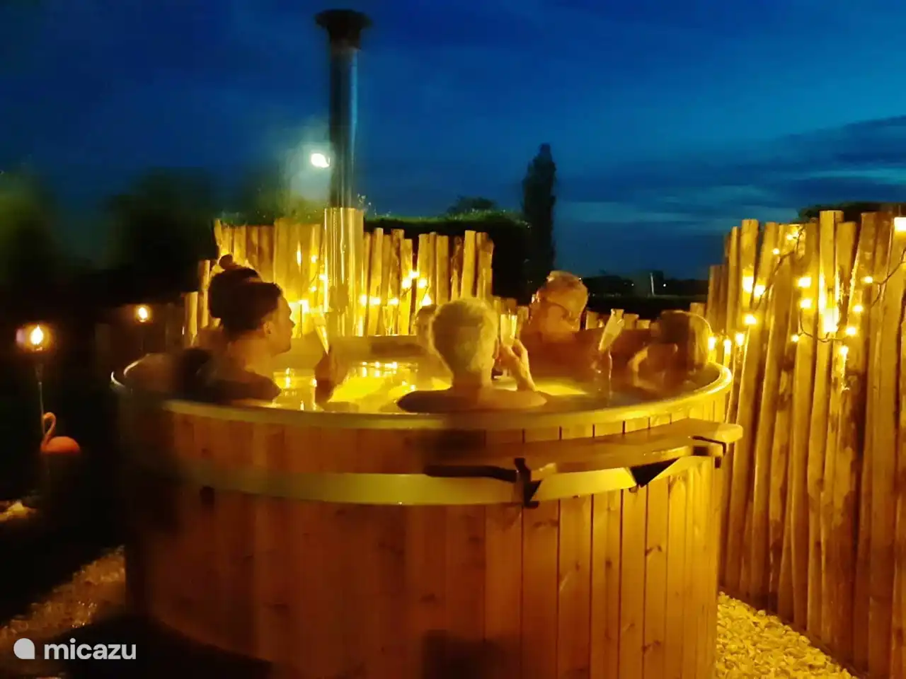 the hot tub by night