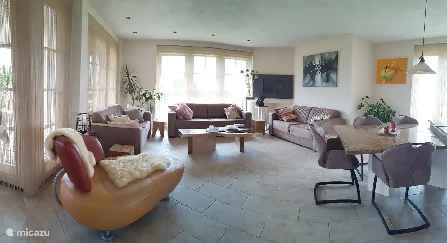 the living area with ample seating