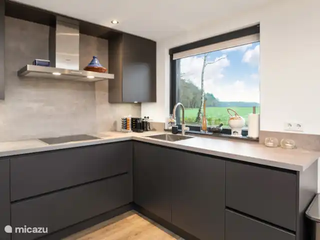Bosrust huren in Nederland, Overijssel, Ommen - bungalow De keuken beschikt over een Quooker