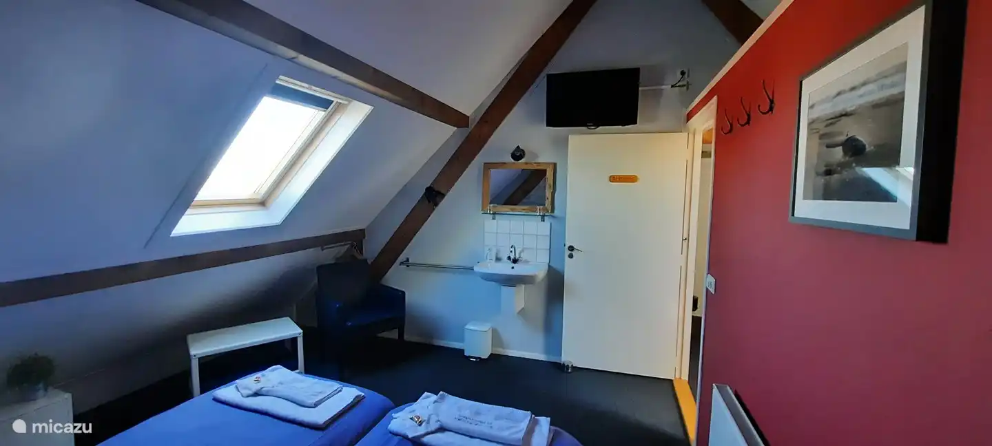 Bedroom De Branding with TV, sink and own key.