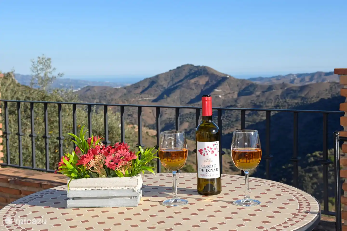Genießen Sie ein Glas Wein mit einer wunderschönen Aussicht bis zum Mittelmeer!