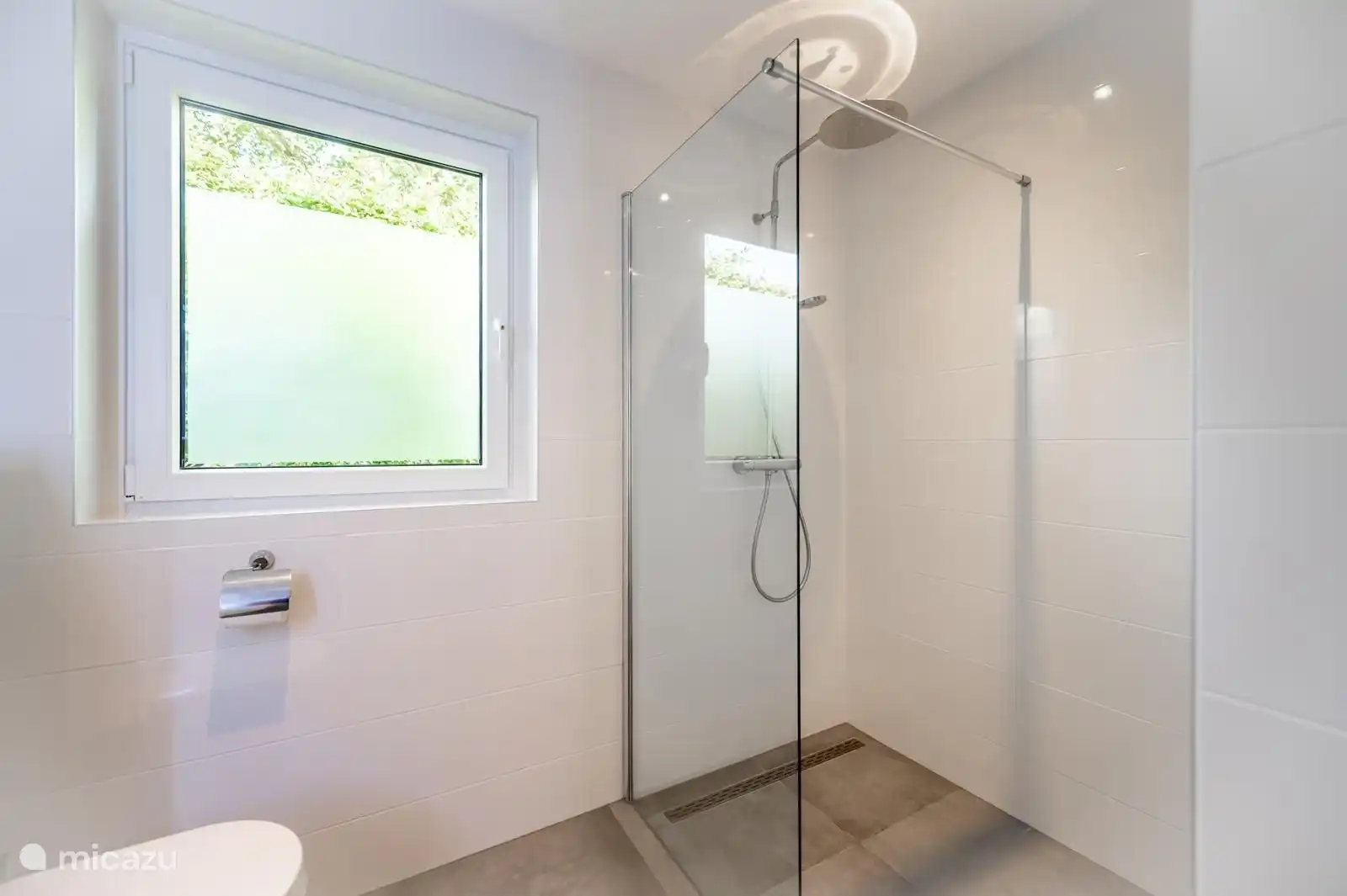 geräumige ebenerdige Dusche im Badezimmer (1)