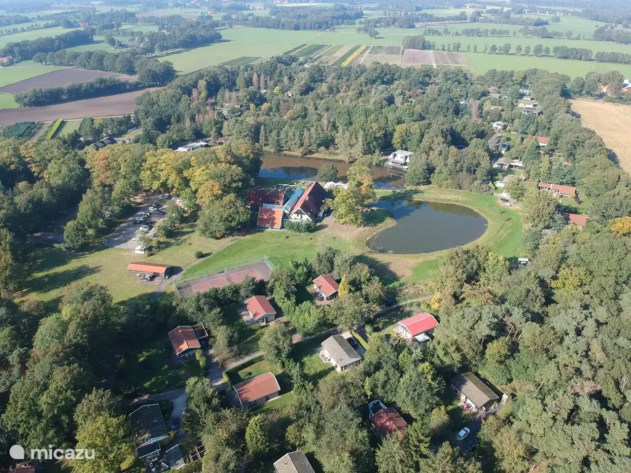 El parque en sí es muy verde y espacioso.