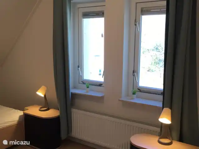 vakantiehuis huren in Nederland, Overijssel, Heeten – Salland Cottage Slaapkamer aan de voorzijde met 2 eenpersoons
bedden.