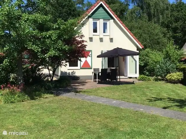 vakantiehuis huren in Nederland, Overijssel, Heeten – Salland Cottage Salland cottage, zicht op het terras vanuit de achtertuin.
