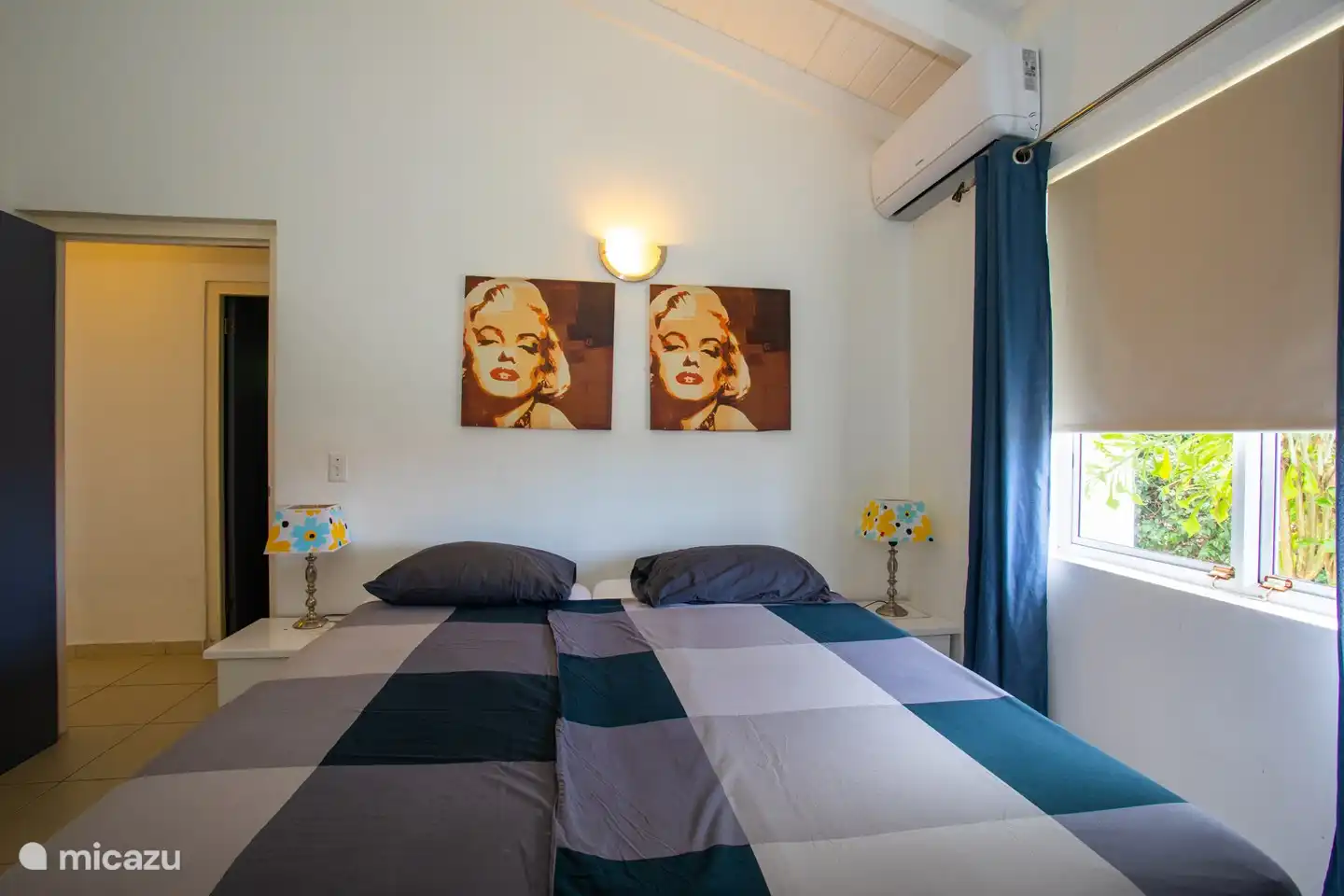 El tercer dormitorio donde también se pueden separar las camas. Los dormitorios tienen aire acondicionado.