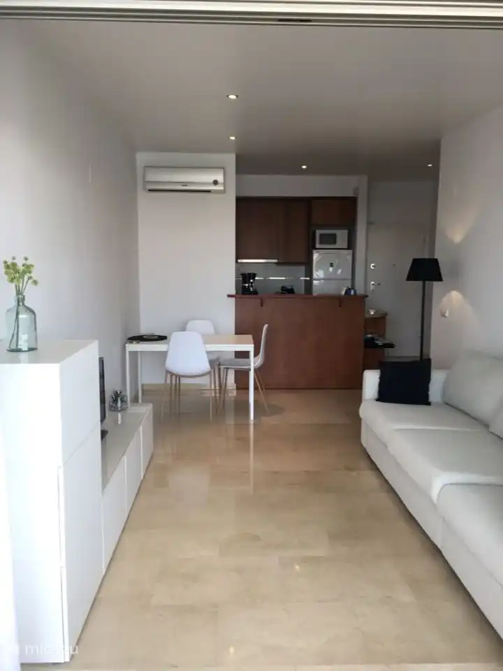 Vue d'ensemble salon et cuisine