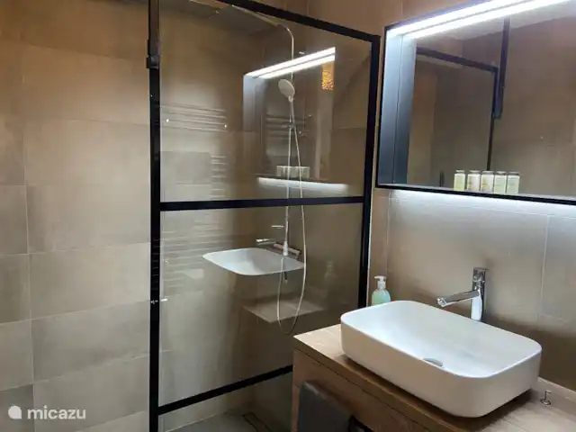 Bosboerderij de Veluwe | Pays-Bas, Gueldre, Lunteren - maison de vacances Douche à effet pluie à l'italienne