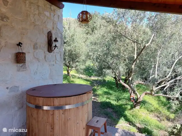 Location de Vacances Grèce, Crète, Koutsouras, gîte / cottage - Kalyvitis Cottage dans l’oliveraie 2 Sur la terrasse se trouve votre « bain froid » privé pour vous rafraîchir.