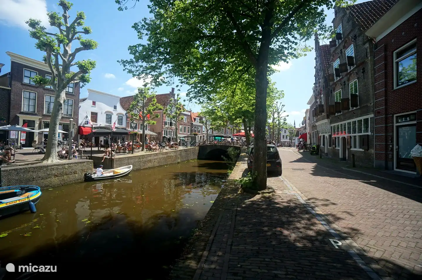 Marktplein in Oudewater met veel horeca.