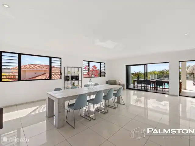 Villa familiar de lujo Grey Noble con vistas al mar en Curazao, Banda Arriba (este), Jan Thiel - villa Mesa interior con 8 sillas