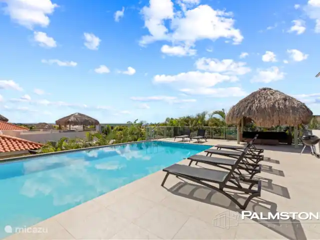 Villa familiar de lujo Grey Noble con vistas al mar en Curazao, Banda Arriba (este), Jan Thiel - villa Piscina y tumbonas