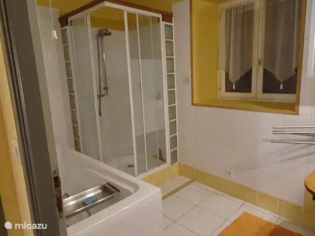 Le Tilleul | France, Côte-d'Or, Bissey-la-Côte - maison de vacances Salle de bain avec baignoire, douche et lavabo au rez-de-chaussée