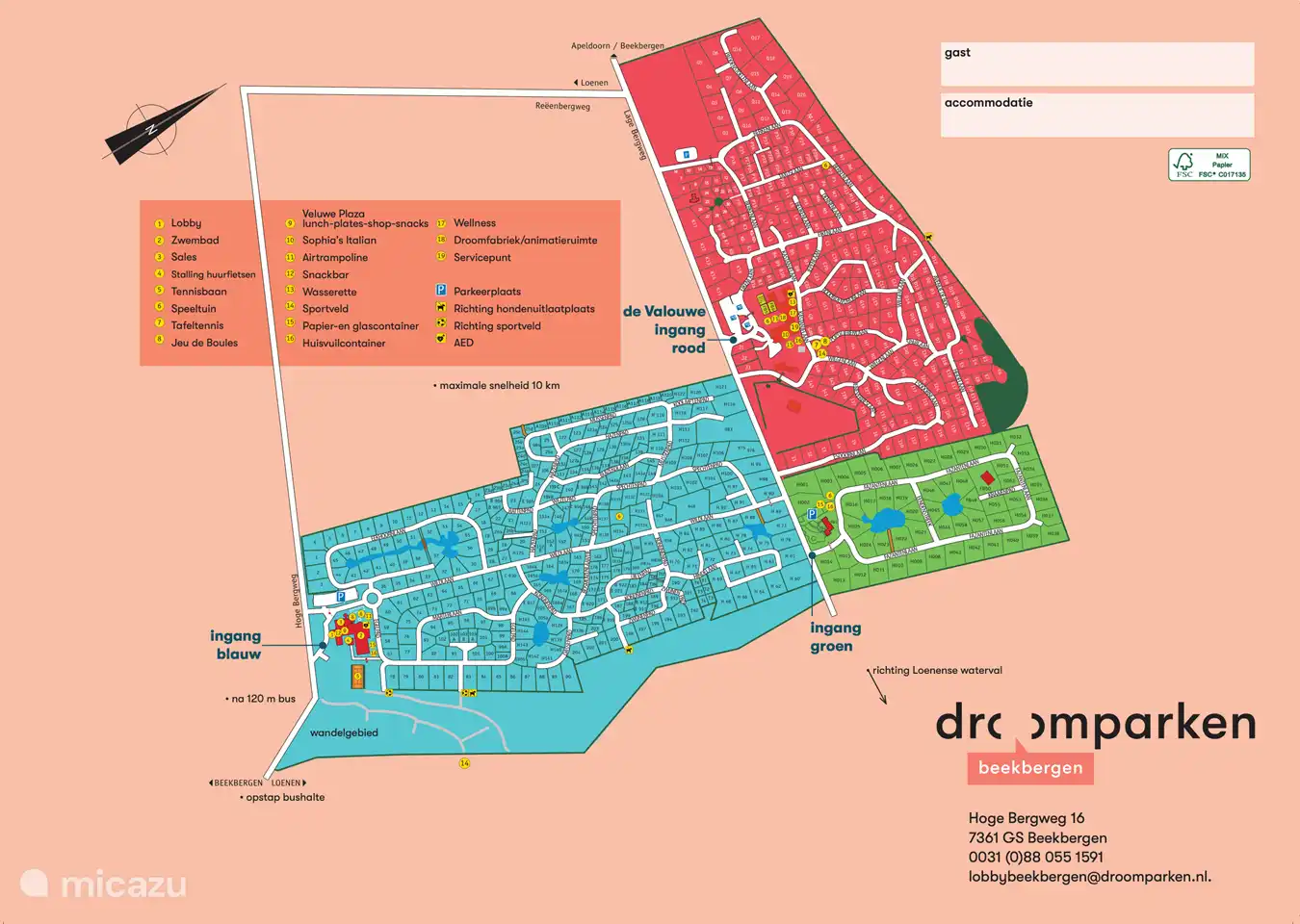 Mapa de Villa H126 (parte azul y primero a la derecha después de la rotonda y luego sigue el camino)