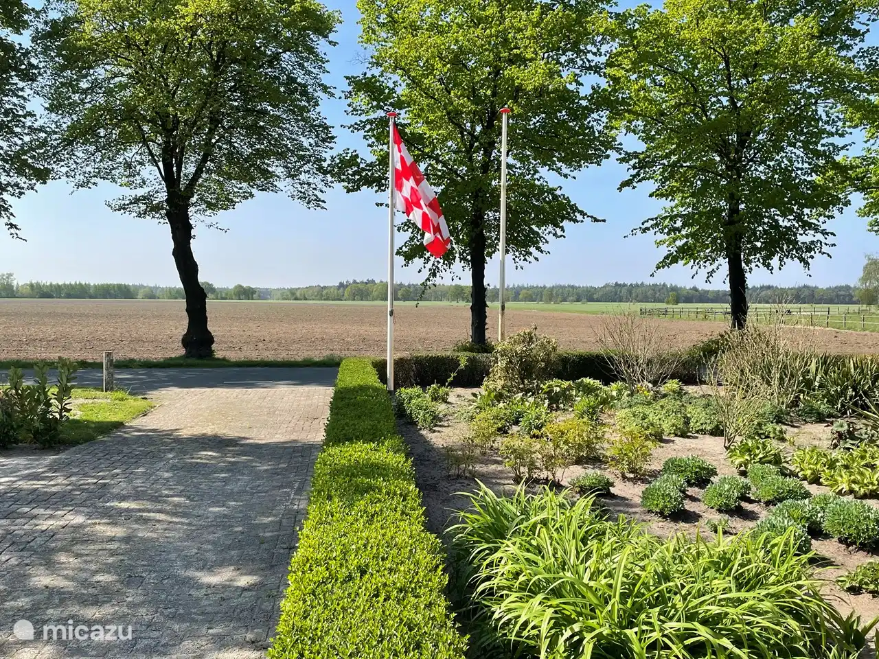 Blick vom Gästehaus auf die Straße