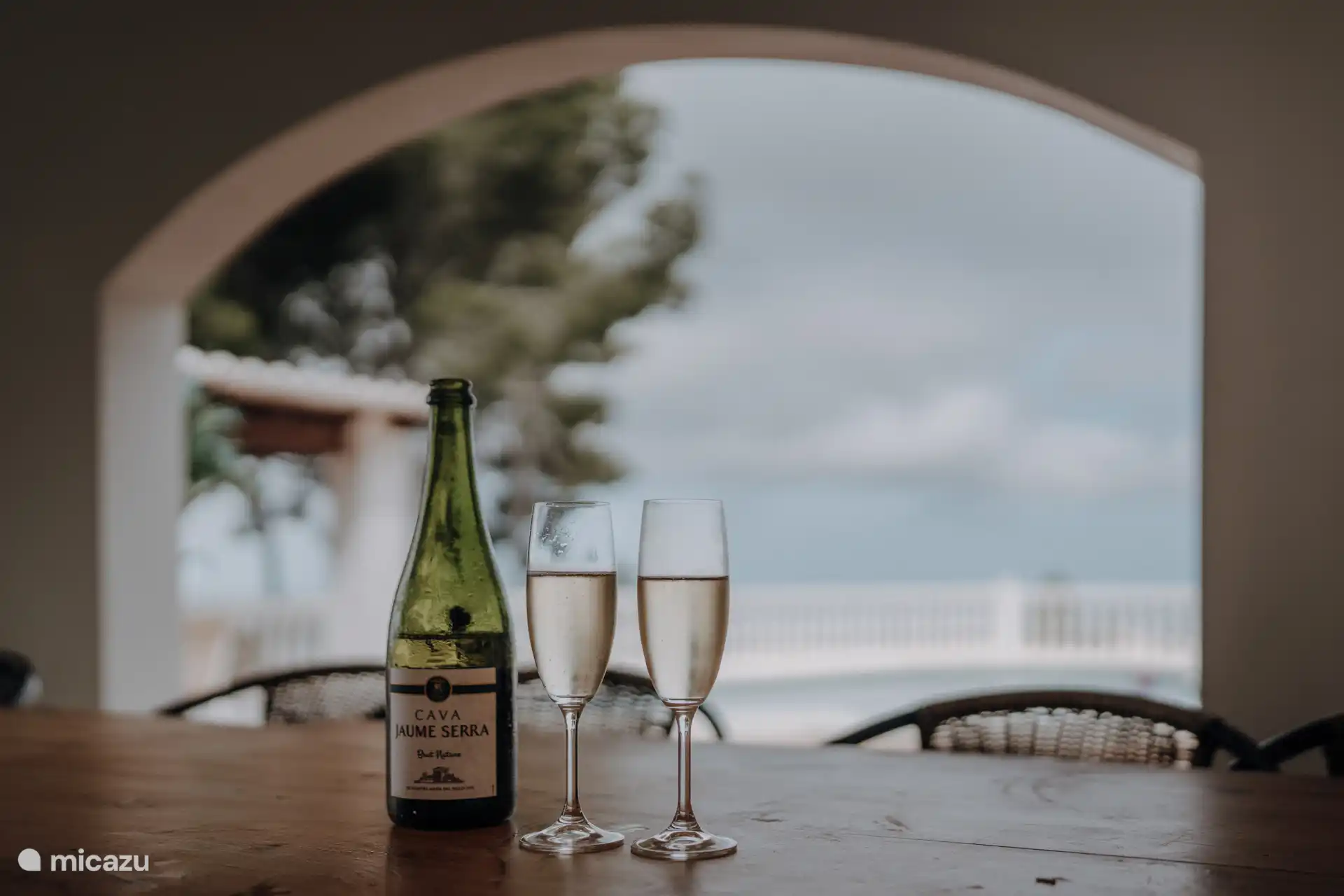 Cava sur la terrasse couverte