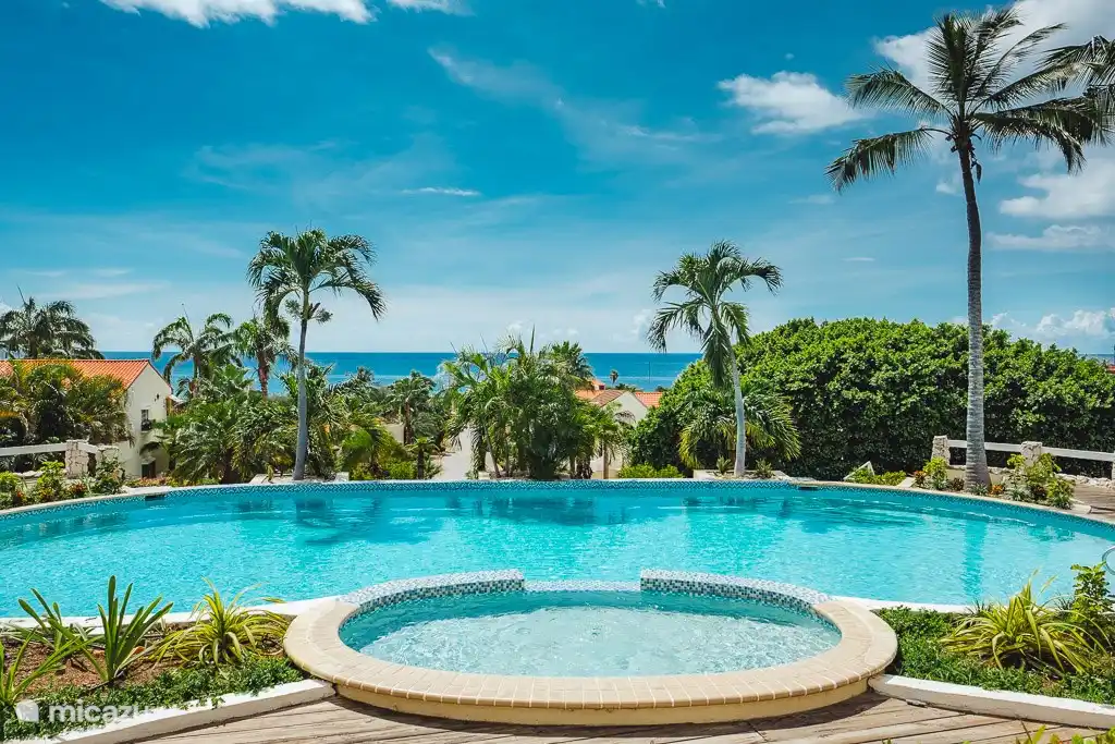 Also from the pool you have a beautiful view over the sea