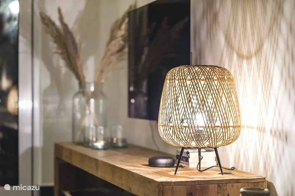 The apartment is hip decorated