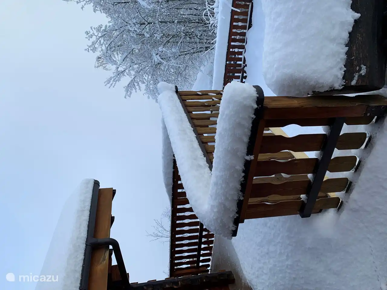 Winter balcony scene