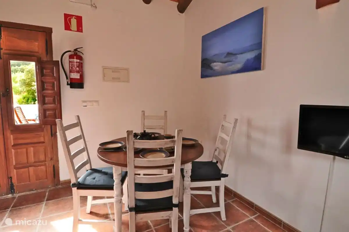 Dining area with patio doors to the terrace