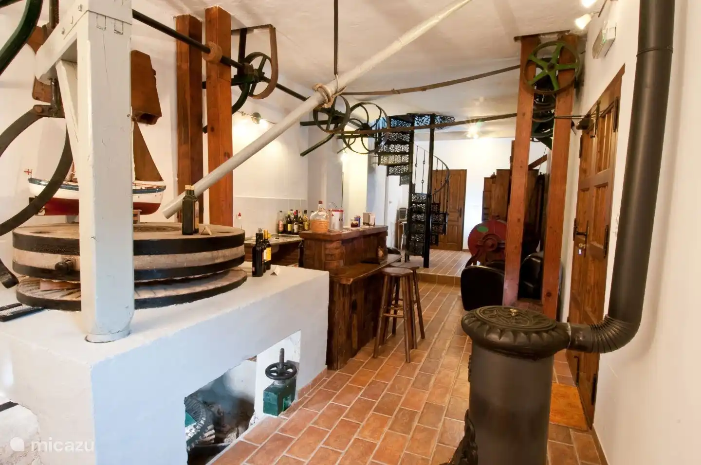 The guest bar is located in the old upper mill