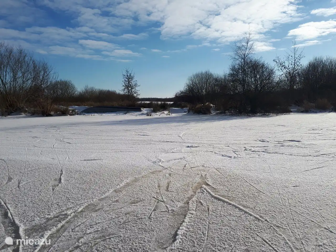 Naturschutzgebiet Winter 2020 De Deelen. Schön zum Eislaufen im Winter.