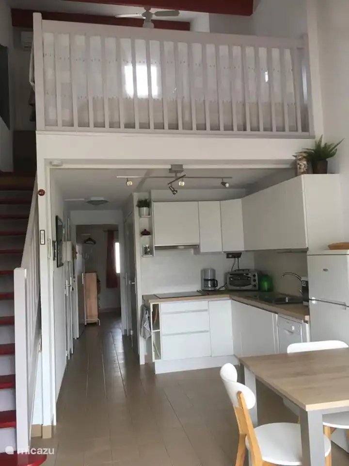 kitchen with the mezzanine at the top