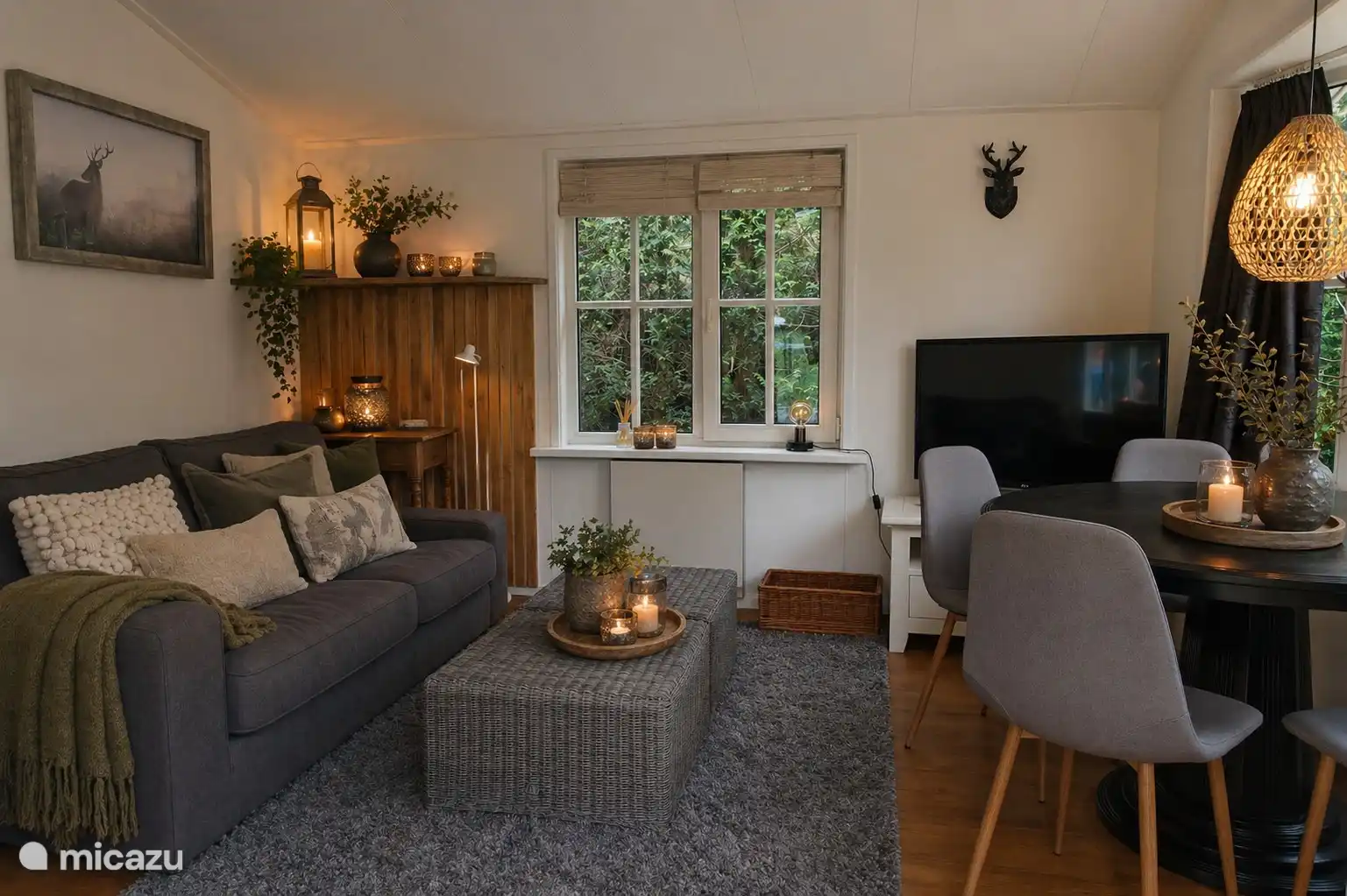 4 persoons Vechtdalchalet De Berk, woonkamer