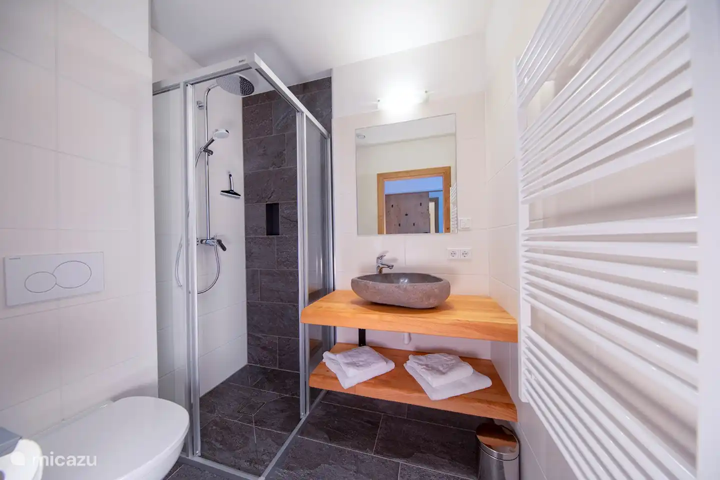 Badkamer en suite, behorend bij slaapkamer 1.